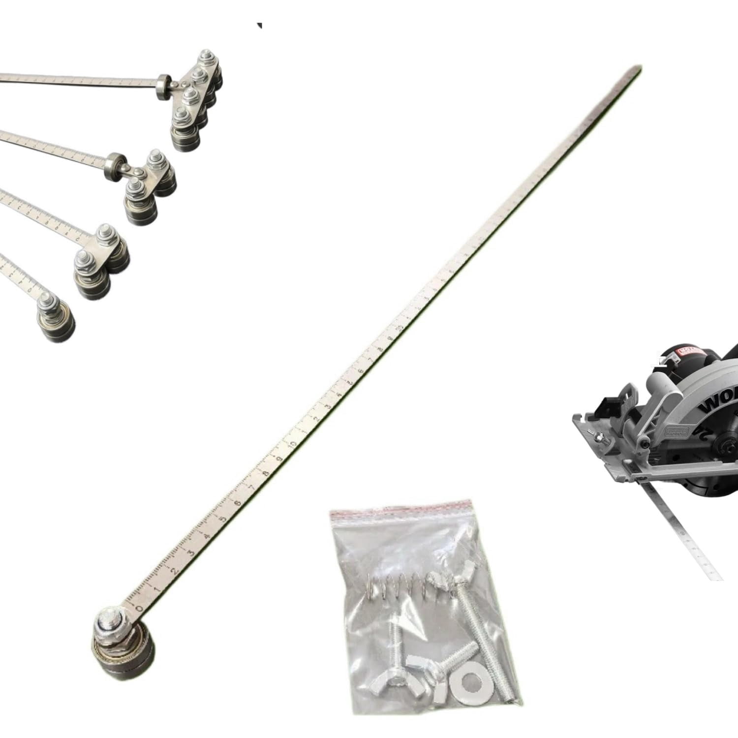 Positioning Calipers , Adjustable Stainless Steel Precision Measuring Tool, Straight Edge Guide for Circular Saw Hand Saw Cutting
