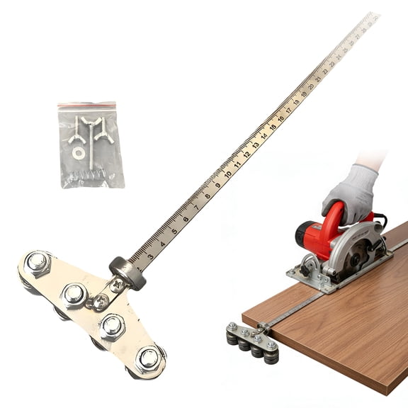 Positioning Calipers for Circular Saw, Adjustable Guide Rail for Accurate Wood Cutting, Stainless Steel Measuring Tool