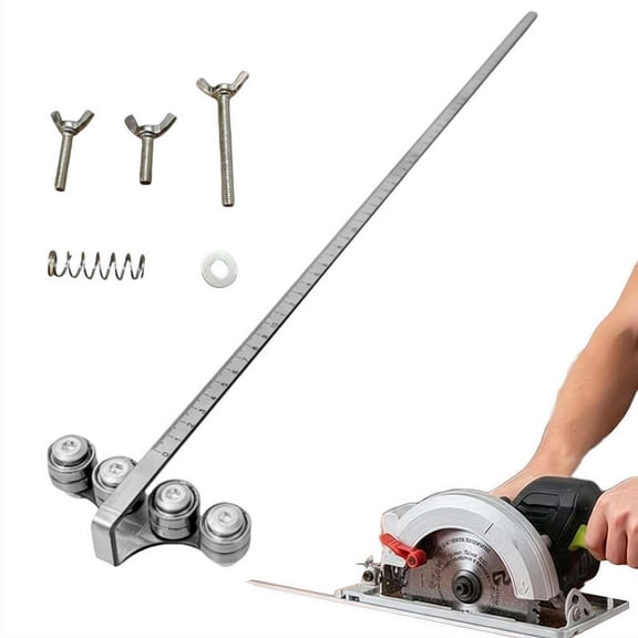 Positioning Calipers for Circular Saw, 25 Inch Adjustable Stainless Steel Rip Cut Fence System, Etched Straight Edge Guide Rail for Woodworking, 3mm