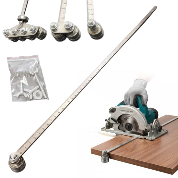 Positioning Calipers for Circular Saw, Adjustable Stainless Steel Precision Cutting Guide Rail, Straight Edge Wood Cutting Tool for Handheld Saws