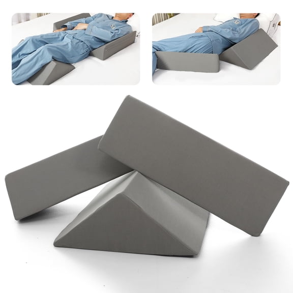 Positioning Wedge Pillow For Side Sleeping (3 In 1) 40 Degree Triangle Bed Wedges & Body Positioners Preventing After Knees Elevated Grey