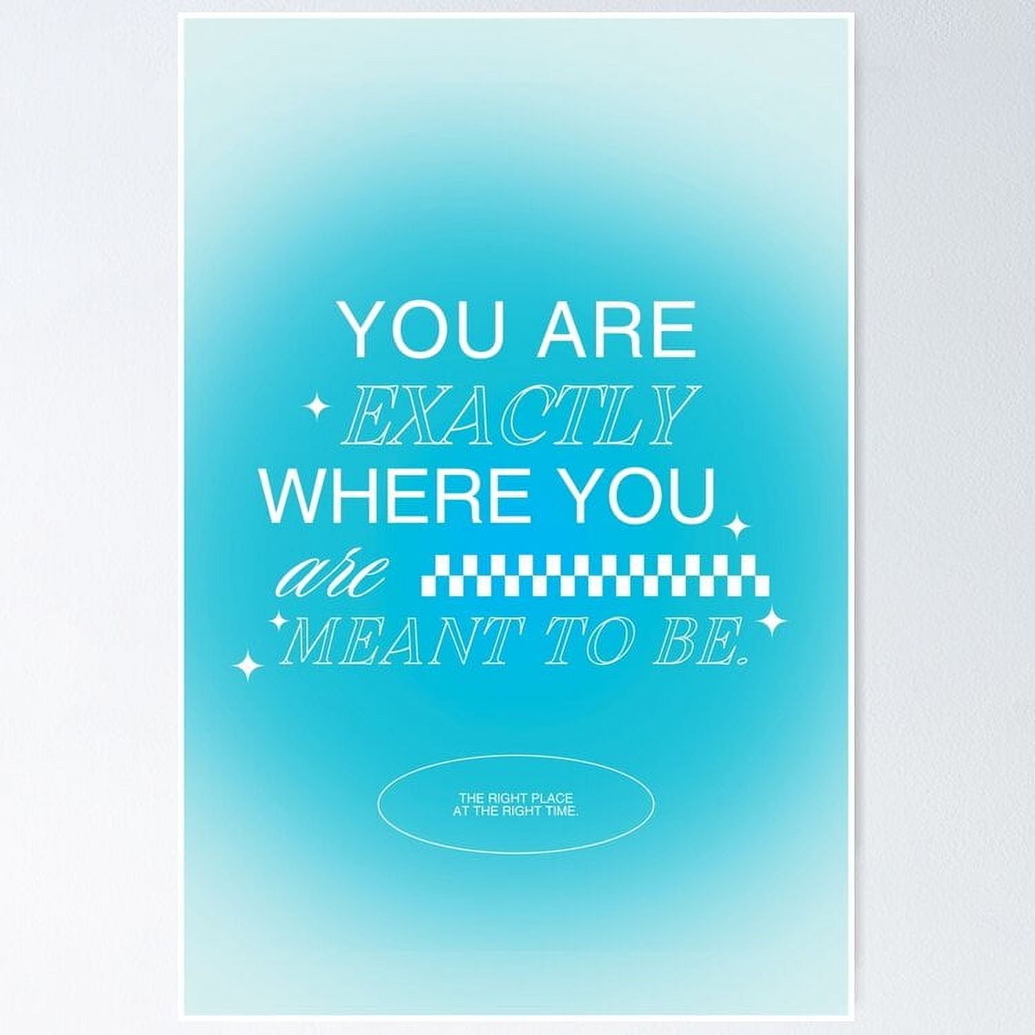Positive Affirmation Blue Aura Y2K UNFRAMED Poster, 16x24 - Walmart.com