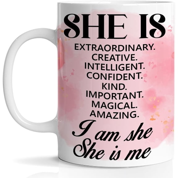 Positive Affirmation Coffee Mug, Motivational Gift for Mom Sister Daughter Friends Bestie, Inspirational Mug Gifts for Women Her, 11 Oz Ceramic Cup