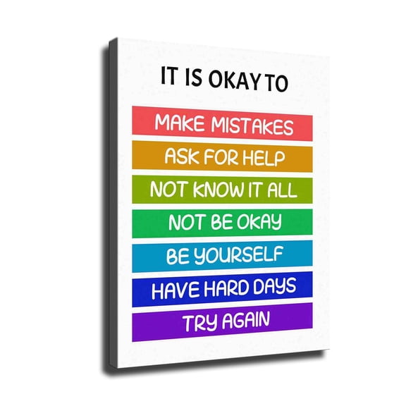 Positive Affirmations Art -Typography Print - Rainbow Art-Playroom Wall Decor-Play Art- Love Art