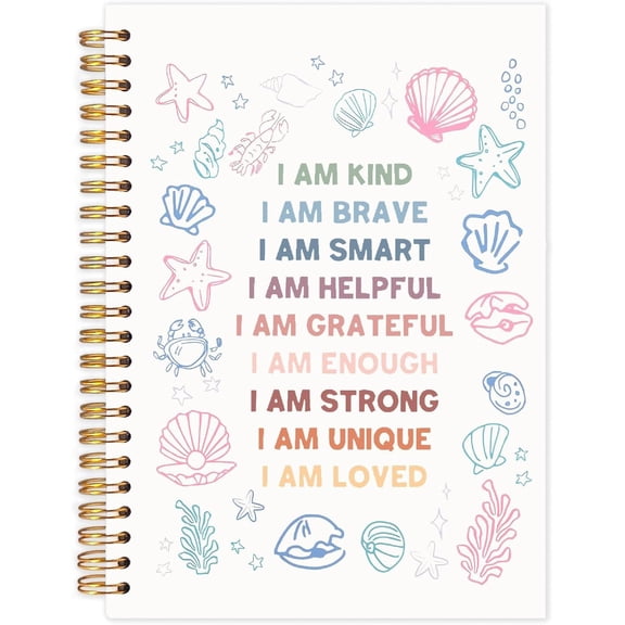 Positive Affirmations Gifts for , Inspirational  Beach Notebook Journal, Affirmation Journals for Women,  Spiral Notebook for Note Taking 5.5x8.3 Inch
