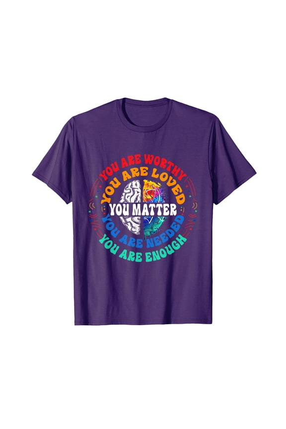 Positive Affirmations Purple T-Shirt for Mental Health Awareness and Support