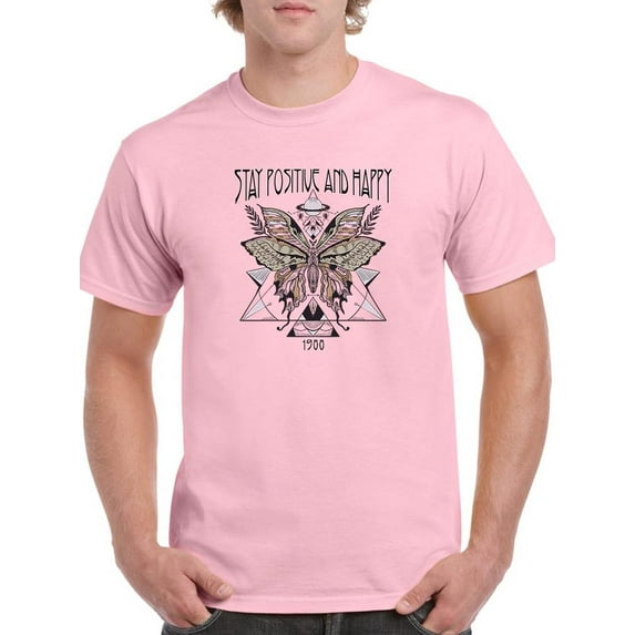 Positive And Happy T-Shirt Men -Image by Shutterstock, Male 5X-Large
