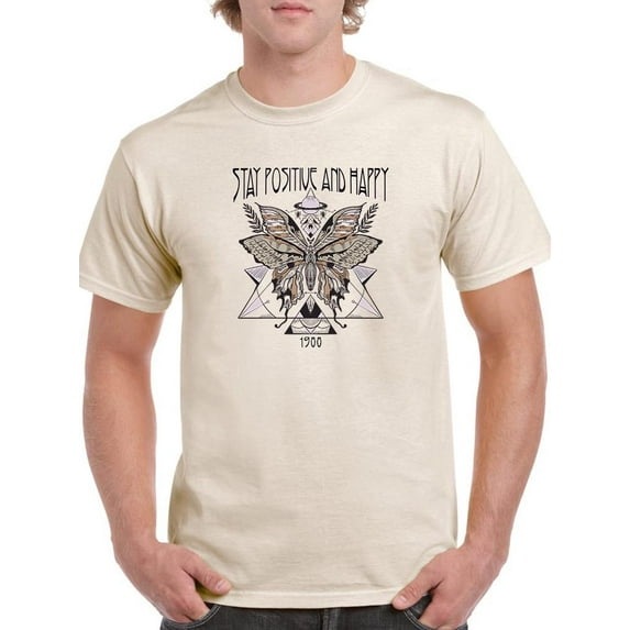 Positive And Happy T-Shirt Men -Image by Shutterstock, Male Small