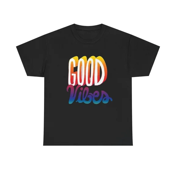 Positive Aura Good Vibes Retro Minimal Bright Mood Typography Unisex T-Shirt up to size 5XL