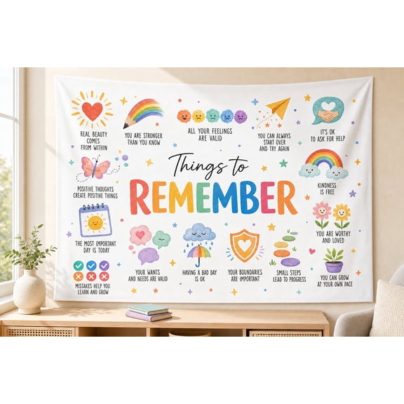 Positive Classroom Tapestry Banner for Teachers, Therapy Room Back to School Decor