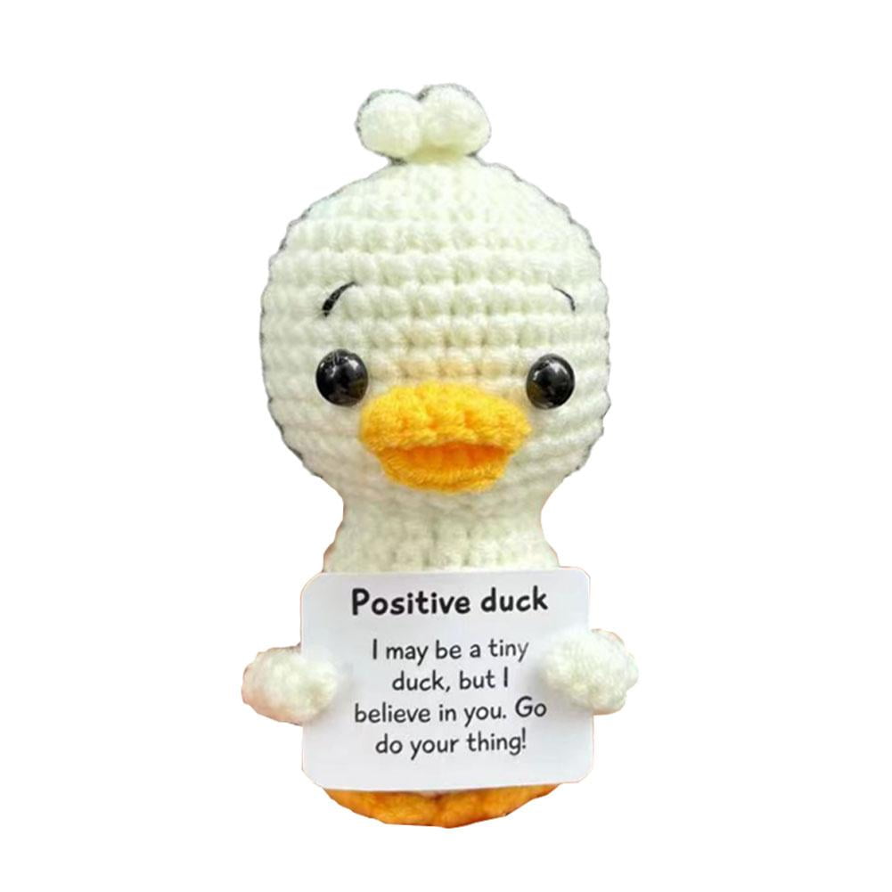 Mwmoeen Pocket Hug Positive Ente – Gestrickte Ente Mit Cowboyhut, Emotionale Unterstützung, Geschenk