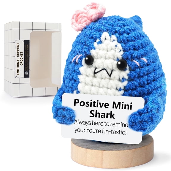 Xiyadun front crochet stuffed animal, shark, mini women'scollectible, 1 pack, 3.15 inches