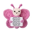 thumbnail image 1 of Positive Crochet Butterfly for Women, Mini Handmade Emotional Support Plush for Friends, Coworkers Boss Girls Teachers on Birthday Christmas Valentines Card Bracelet Blanket Basket, 1 of 6