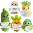 thumbnail image 1 of Positive Crochet Doll,Emotional Support Crochet Gift,5PCS Encouragement Support Vegetables and Fruits Knitted Dolls with Positive Card$$Home Decor, Kitchen, & Other, 1 of 7