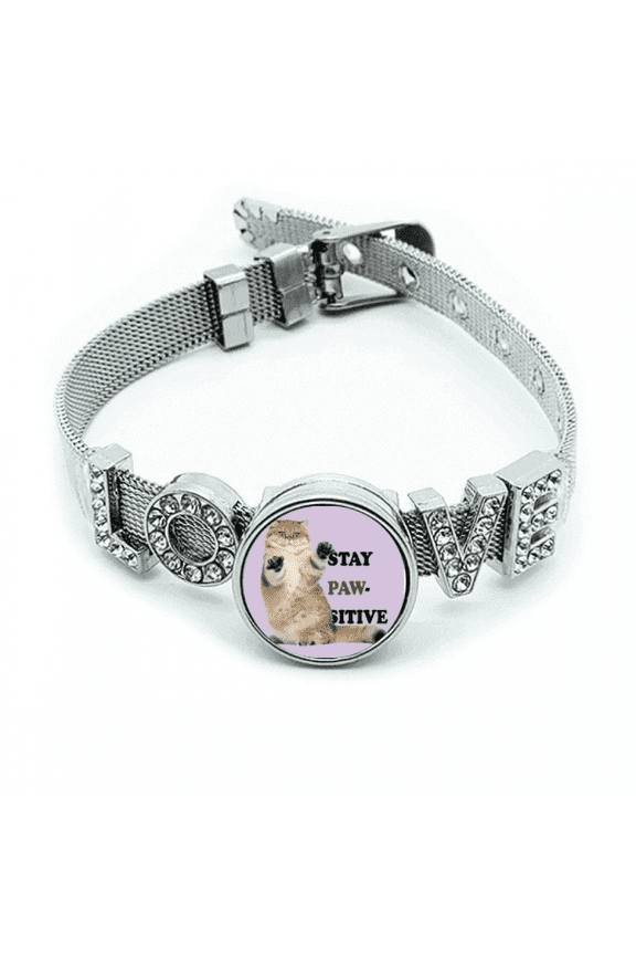 Positive Emotions Animal Claws Bracelet Wristband Crystal Love Adjustable Bangle