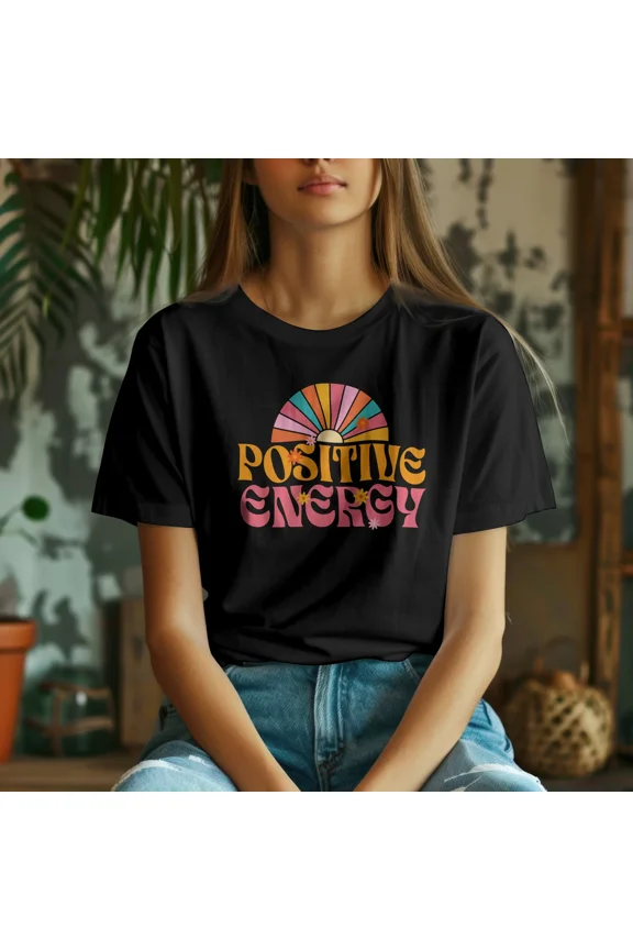 Positive Energy, Colorful, Good Energy, Vintage Style Shirt, Summer Apparel | eBay