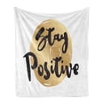 thumbnail image 1 of Positive Energy Soft Flannel Fleece Throw Blanket, Ink Written Phrase on Circular Brushstroke, Cozy Plush for Indoor and Outdoor Use, 50" x 60", Seal Brown Pastel Brown, by Ambesonne, 1 of 5