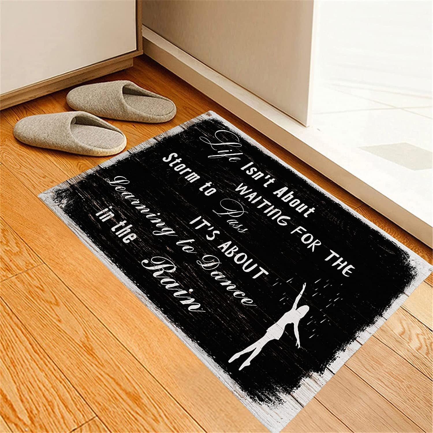 Positive Energy Words Non Slip Backed Entryway Rugs for Indoor Entrance