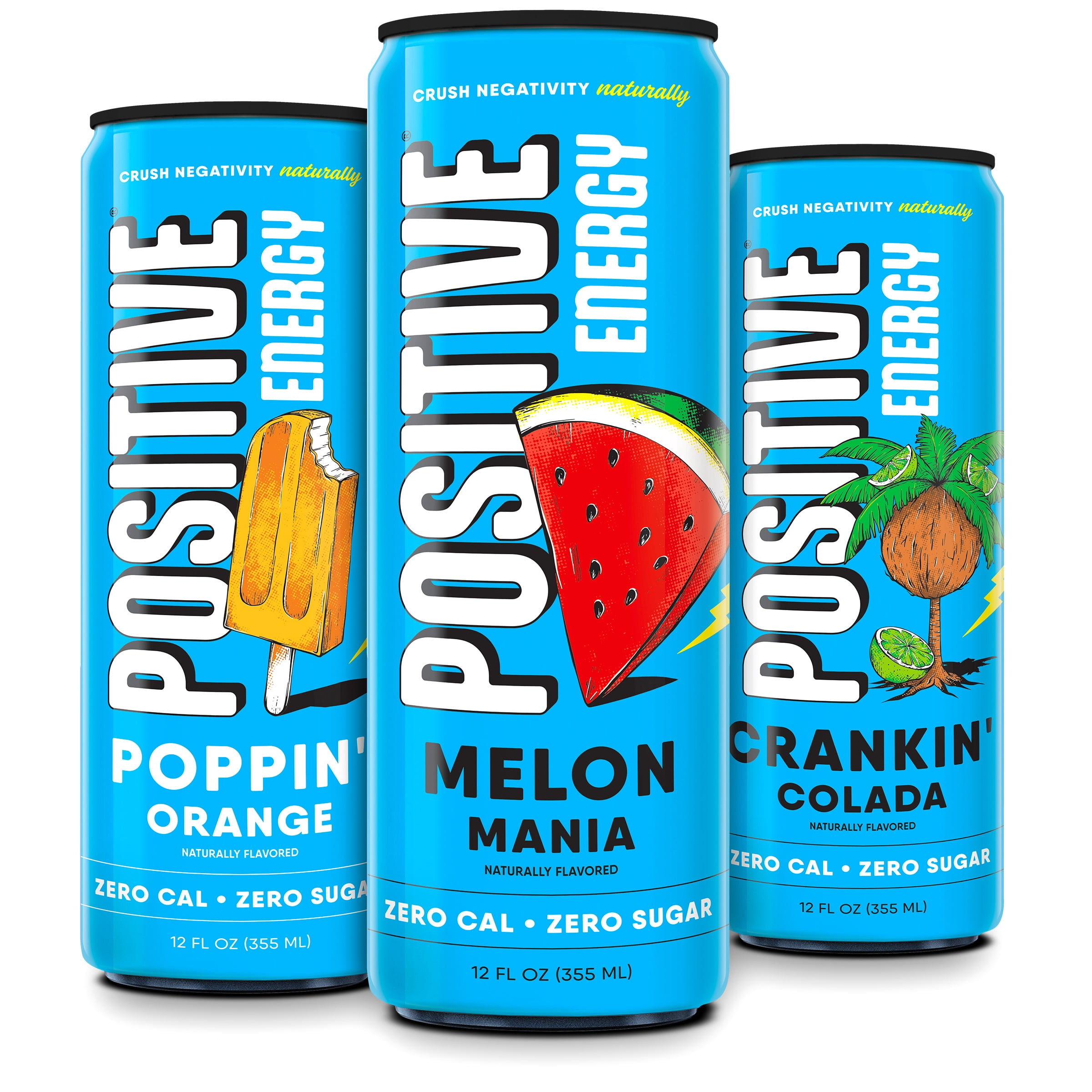 Positive Energy Zero Sugar Energy Drink Variety Box - Zero Calorie ...