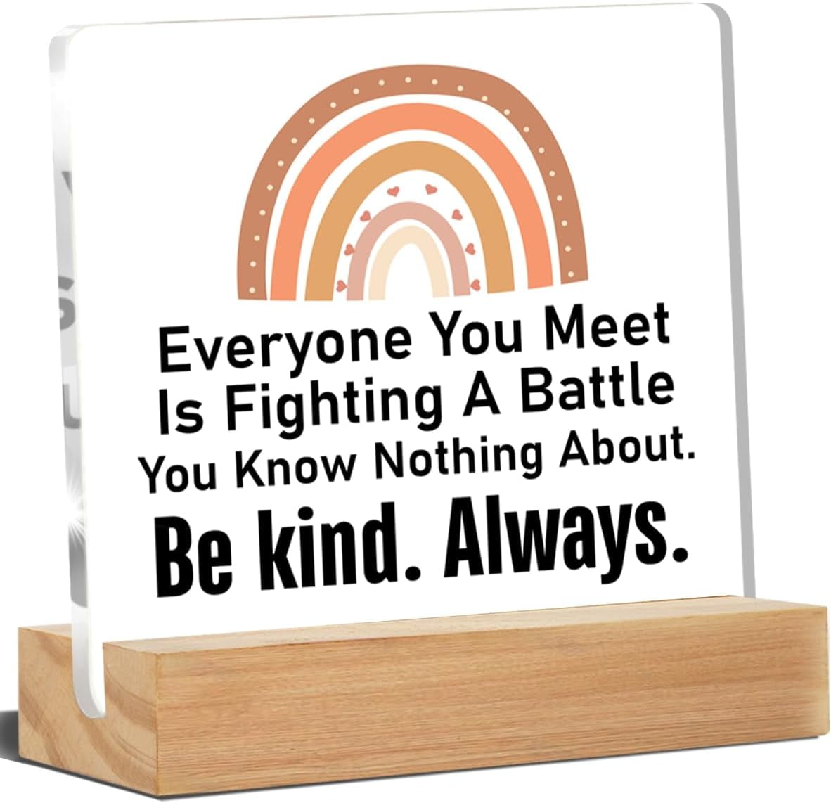 Positive Affirmation Desk Sign - 4x4 Inch Acrylic Motivational Quote With Butterfly Pattern, Wood Stand For Office & Home Decor - View #7