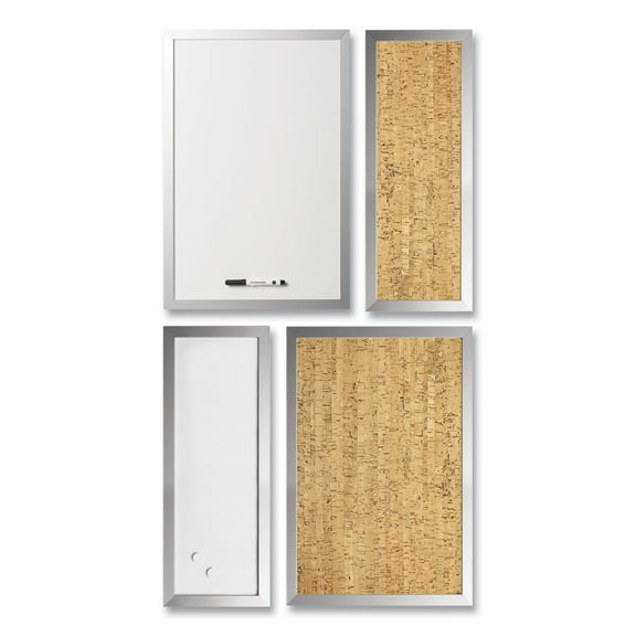 MasterVision Positive Flow Metallic Silver Message Board Set 4/Set SOR035