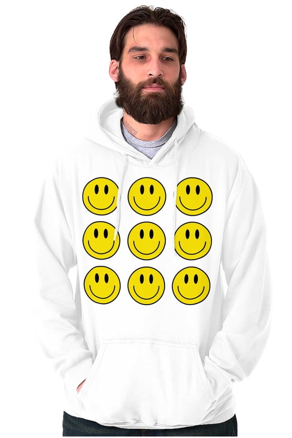 Positive Happy Faces Smile Emoticons Hoodie Sweatshirt Women Men Brisco Brands M