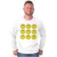 thumbnail image 1 of Positive Happy Faces Smile Emoticons Long Sleeve TShirt Men Women Brisco Brands S, 1 of 5