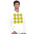 thumbnail image 1 of Positive Happy Faces Smile Emoticons Zip Up Hoodie Men's Women's Brisco Brands L, 1 of 5