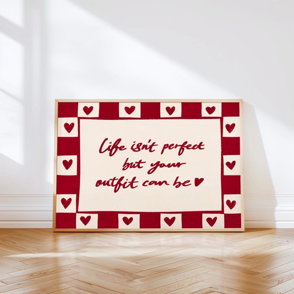 Positive Horizontal Wall Decor Red Heart