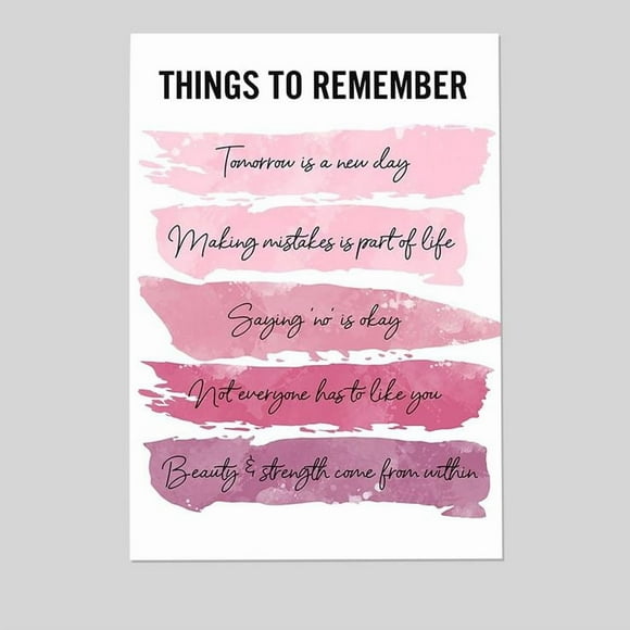 Positive Inspirational Quotes Wall Decor Uplifting Encouragement Gifts for Women, Girls, Teens, Daughter, Best Friend - Pink Motivational Wall Art Poster for Home Office Size 24''x36'' - Postora