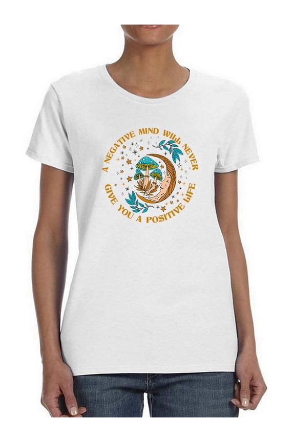 Positive Life Quote Shaped T-Shirt Women -Image by Shutterstock, Female Large