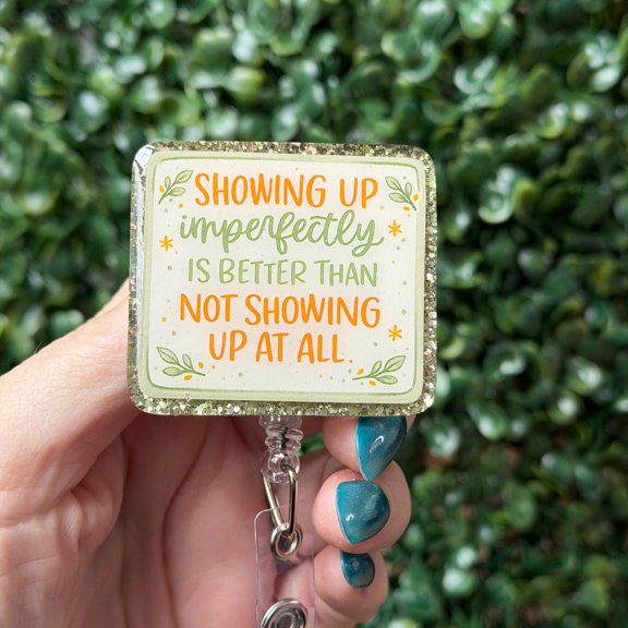 Positive Message Badge Reel, Counselor ID Holder, Work Accessory and Appreciation Gift
