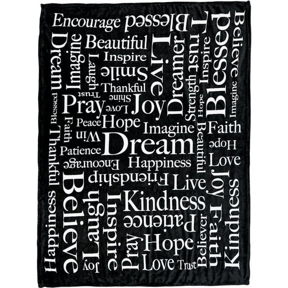 Positive Message (Black) Soft Plush 50x60in Blanket