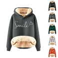thumbnail image 1 of Positive Message Hoodies for Women Winter Long Sleeve Lined Thick Warm Hooded Sweatshirt Pullover Tops, 1 of 3