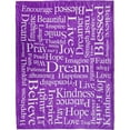 thumbnail image 1 of Positive Message (Purple) Soft Plush 50x60in Blanket, 1 of 7