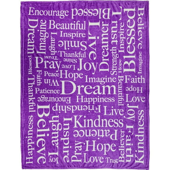 Positive Message (Purple) Soft Plush 50x60in Blanket