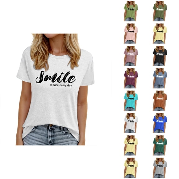 Positive Message Shirts for Women Short Sleeve Crewneck Casual Stylish Motivational Tshirts Inspirational T Shirts