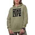 thumbnail image 1 of Positive Mind, Positive Life, Positivity Quote, Groovy Retro Wavy Text Merch Gift, Sand Hooded Sweatshirt or Hoodie, 3XL, 1 of 5