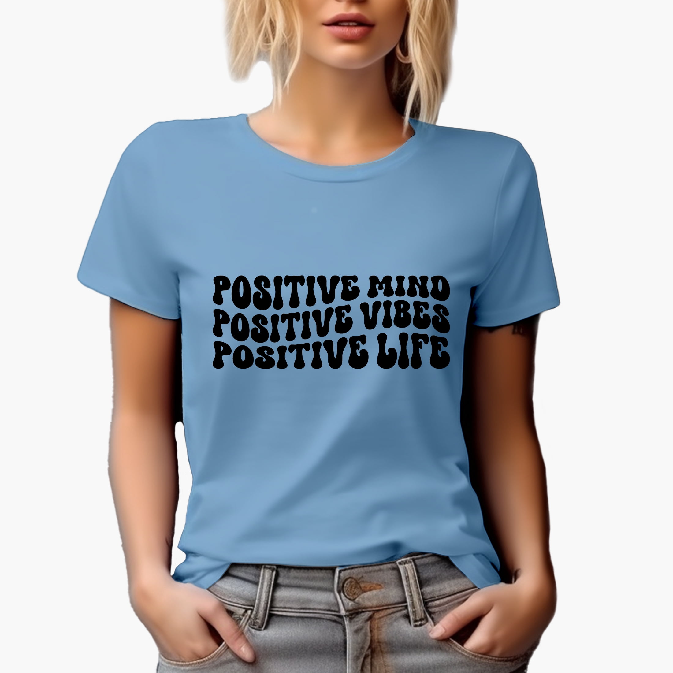 Positive Mind, Positive Vibes, Positive Life Quote, Groovy Retro Wavy ...