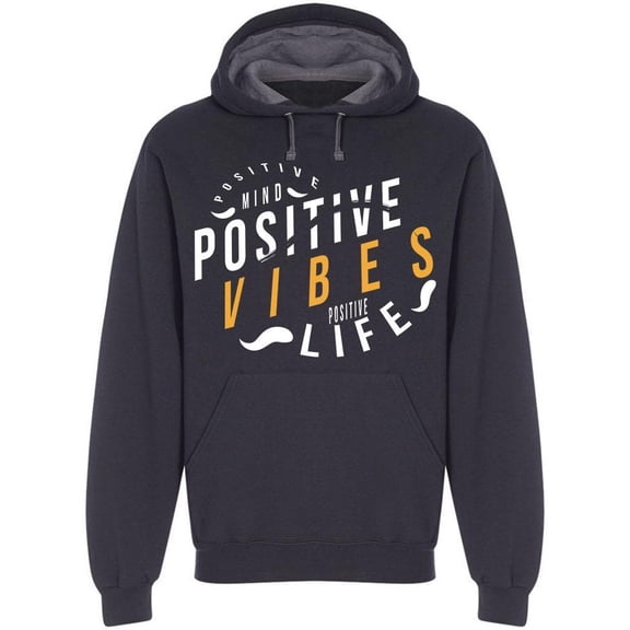 Positive Mind, Vibes, Life Quote Hoodie Men -Image by Shutterstock, Male Medium