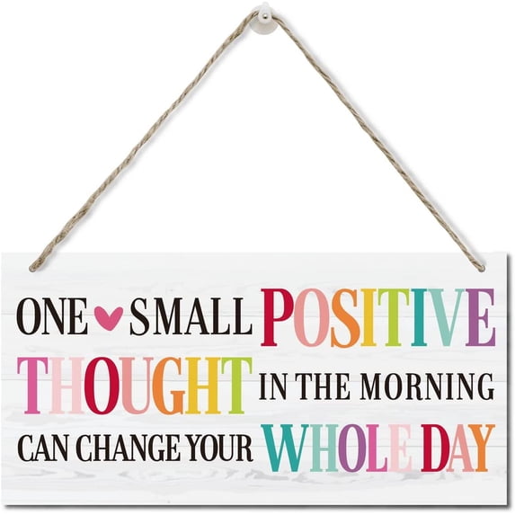 Positive Mindset Decor 12 x 8 Inch - One Small Positive Thought Can ...