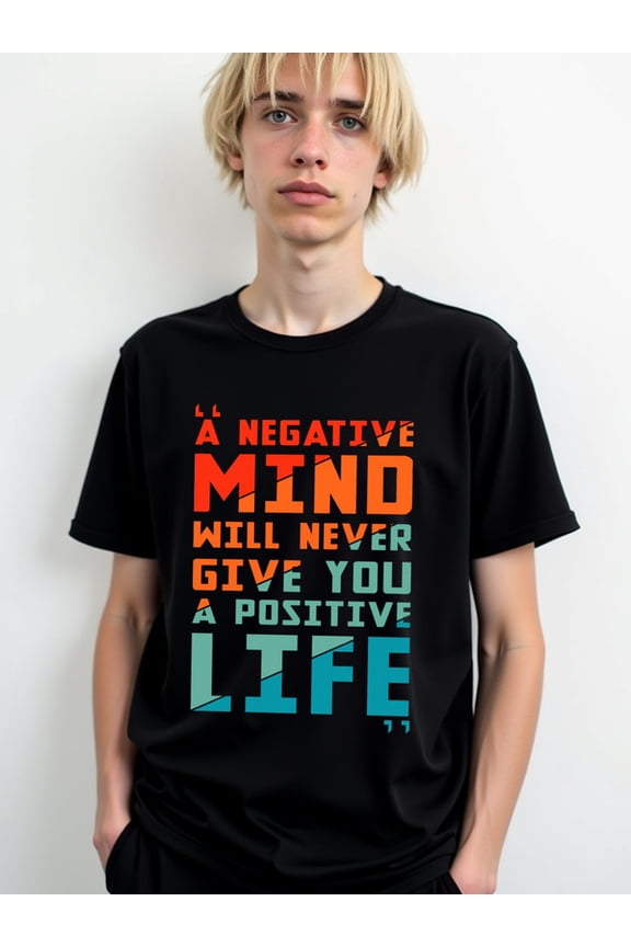 Positive Mindset T-Shirt Men comfort colors tshirt black casual funny Spring and summer clothing Unique Design Unisex Shirt Crewneck tshirts