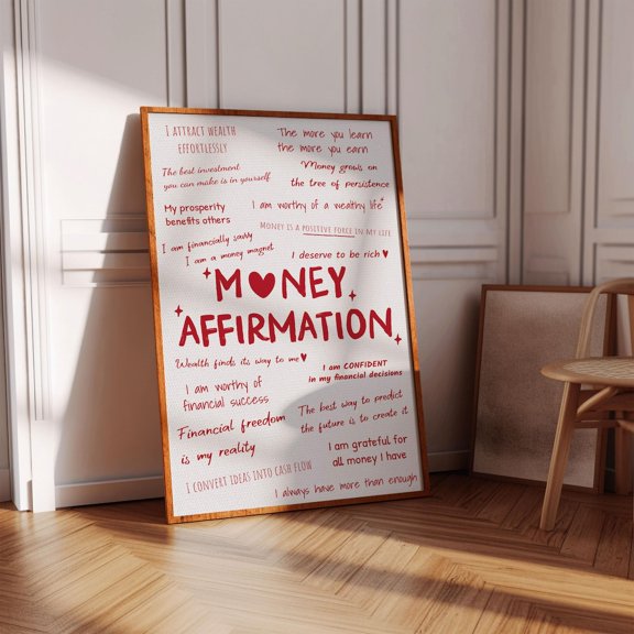 Positive Money Affirmations Financial Mindset Poster