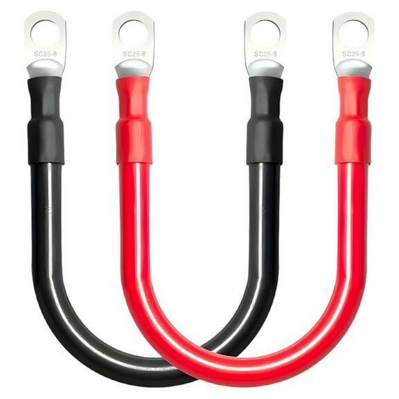 Positive and Negative Battery Inverter Cable Set with Terminals 600V 6AWG Car Battery Connection Line Cable,1Set x Positive And Negative Battery Inverter Cable,As Shown