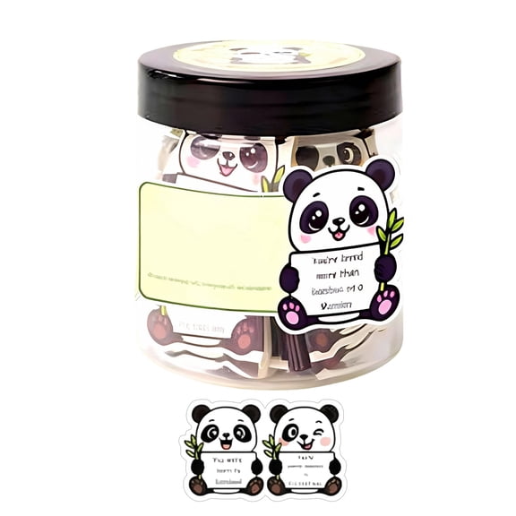 Positive Panda Affirmation Jar with 60 Daily Encouragement Cards, Emotional Compatible with Panda Figurine, Inspirational Panda Decor for Home & Office, Stress Relief Gift, Emotional Healing Keepsake
