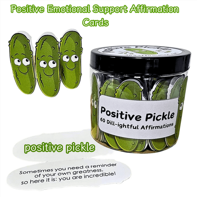 Positive Pickle Emotional Support Affirmation Cards, 30/60 Sheets in ...