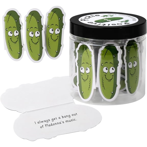 Positive Pickle Emotional Support Affirmation Cards, Mini Affirmation Card Jar, 30  Positive Messages, Decorative Jar for