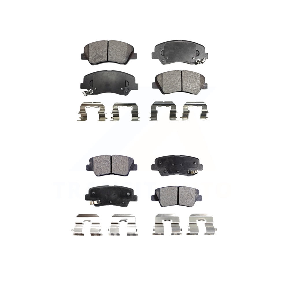 Positive Plus Front Rear Semi-Metallic Brake Pads Kit for Car Hyundai Elantra Kia Accent Forte Rio Veloster GT Forte5 Coupe Koup KPF-100220