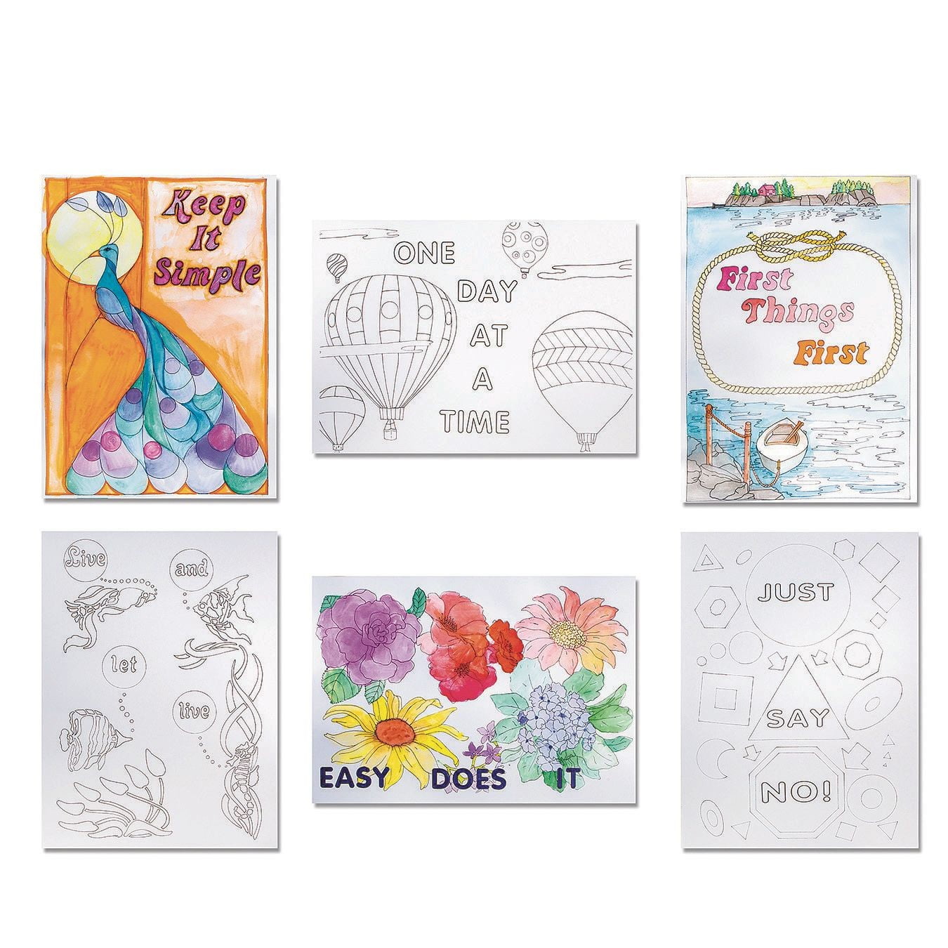 Multicolor Motivational Quote Coloring Posters Pack of 24