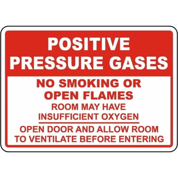 Positive Pressure Gases Sign Signs Chemical Oxygen Metal Tin \8 x 12 Inch for Home or Work